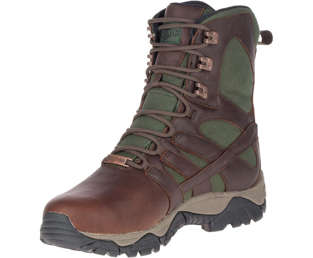 Merrell Work Boots Brown - Moab Duluth Pack 8\" Waterproof SR - Mens 40GJQKSOV